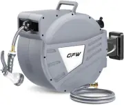 Retractable Garden Hose Reel, 1/2 Inch X 90 Ft Wall Mounted Water Hose Reel with