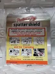 Aluminum 3 Panel Hinged Oil Spatter Shield Protector Protect Fry Camping Cook