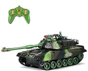2.4G RC Fighting Battle Tank That Shoots, Remote Control Tanks Toy with Sound and Light, 17in Military Toys for Kids