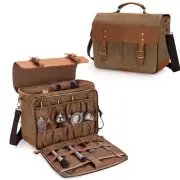 LoDrid Vintage Bartender Kit Bag with Flexible Compartments for Wine, Leather...