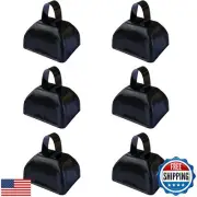 6 pack 3’’ Steel Cow Bell Noise Maker Cowbell, Cheering Loud Hand Call Bell f