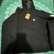 Carhartt OJ4392 Mens XL Relaxed Fit Duck Sherpa Lined Black Jacket *New w/Tags