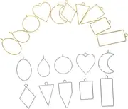 [WESIEVYA] Jewelry Making Supplies 20 Pcs Resin Geometric Frame Charms Heat Connector for Art Projects