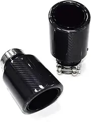 Car Exhaust Tip Tail Tip Bright Black Unmarked Twill Carbon Fiber Tail Tip Compatible For BMW Compatible For Reiz