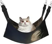 EdWal Tropical Beach Palm Tree with Full Moon Starry Night print Soft Sleeping Hammock Cat Hammock for Cage Hanging,Pet Hammock Bed Adjustable for Small Animals