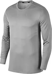 [Nike] Men's Breathe Running Long Sleeve Top, Atmosphere Grey/Reflective Silver