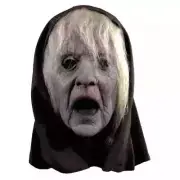 Mask "The Wraith" Gray Ghostly Spirit Frontal Face Mask W/ Attached Head Veil