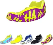 DAMAGE CONTROL High Impact Mouth Guard, Mouthguards for Sports, Boxing, Roller Derby, Hockey, Lacrosse Mouth Guard, Mouth Guards with Ultra Fit and Protection Against Shock (Adult, HA HA HA 2.0)
