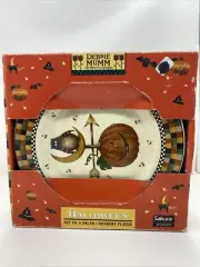 Debbie Mumm Sakura Halloween Plates 1998 Set Of 4 Ceramic Salad Desert