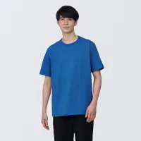 在飛比找博客來優惠-【MUJI 無印良品】男有機棉水洗粗織圓領短袖T恤 XS 藍