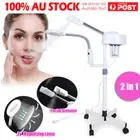 2 in 1 Ozone Stand Facial Steamer & 3x Magnifying Lamp Rolling Salon Spa Machine