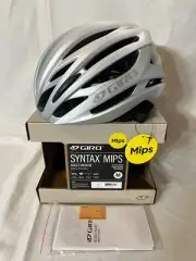 Giro Syntax MIPS Helmet, Med(55-59cm), White/Silver, New, Free Shipping