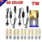 Salt Lamp Power Cord Cable E14 LED Corn Bulb Dimmer ON/OFF Button Switch Lights