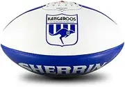 [Sherrin] North Melbourne Kangaroos AFL Club Leather Football, Size 5