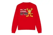 Garfield Unisex Adult Cat Man Sweatshirt (Red) - UTTV12454