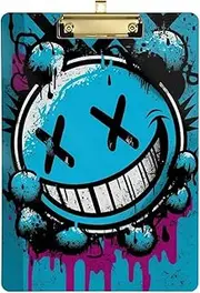 Blue Dazzle Graffiti Social Worker clipboard Transparent for Football Softball Coaching Size 9 x 12