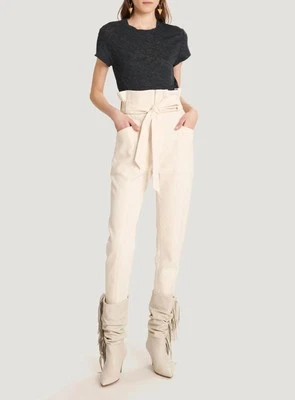 Iro Akin High Waist Paperbag Pants Natural