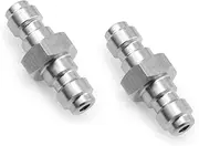 ZYAMY 2PCS Stainless Steel Double Male Quick Disconnect Coupler 8x8mm High Pressure Valve Inlet Nozzle Filler Plug Adapter for Airsoft Tools Inflatable Station Tool Accessory Universal Filler Nozzle