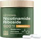 NAD+ Supplement- Liposomal Nicotinamide Riboside Capsules 900Mg with Resverat...