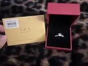 1 Carat GRA Certified Round Brilliant Moissanite Solitaire Ring 6.5mm