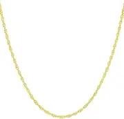 [Italian Fashions] 14K, 10K Yellow or White or Rose Solid Gold Italian Diamond Cut 0.8 mm, 0.9 mm, 1 mm, 1.1 mm, 1.2 mm Rope Chain Necklace Thin & Strong gold chain - Lobster Claw Clasp or Spring Ring Clasp Thin And Lightweight MADE IN ITALY