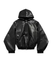 Balenciaga Lined Zip-Up Large Fit Hoodie M black