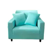 Slipcovers 1 Seater Sofa Cover Plain Blue Style And Protection For Living Room Chair