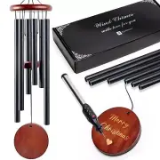 EverNice 32in Memorial Wind Chimes, Deep Tone, Sympathy Gift for Loss, Mom Black