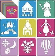 30 PCS Stencils for Kids, 8 x 8 Inch Colorful Large Chalk Stencils Washable Craft Fun, Reusable Drawing Template for Craft Projects
