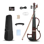 Electric Violin 4/4 Full Size 4 String Solid Wood Ebony Fittings with Case Bow