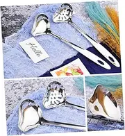 UTHCLO 2pcs Colander Spoon Big Spoon Ladle Kitchen Bowl Chopsticks Sundae Spoons Cutlery Drinks Cocktail Jam Dinner Plate Square Golden Soup Spoon Noodle Multi Cooker Soup Maker Silver