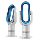 ANGELO Bladeless Fan Heater Floor Tower Fan Remote Touch Control - White&Blue