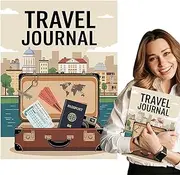 Travel Log Book Journal | Hardcover Thick Travelers Journal with Storage Pocket - Portable Vacation Planner for Adventure Business Trip Hiking Camping