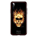 TOTU IPHONEXS/X防摔殼鋼化玻璃背板手機殼 暗黑骷髏頭