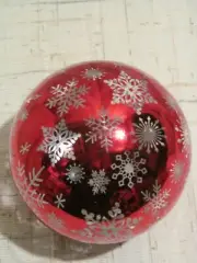 RAZ Imports Snowflake LED Lighted Glitter Red Globe Dome 6" Christmas Decoration