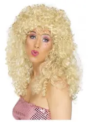 Boogie Babe 70's 80's Blonde Perm Costume Wig