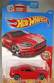 2016 Hot Wheels #106 Then and Now 6/10 ASTON MARTIN DBS Red w/Chrome Pr5 Spoke
