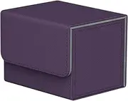 Durable Deck Box Storage Fit 100 Sleeved Cards Case Holder Toy Hobbies PU for Trading Card Display 100 Card MTG Card Carrying , Purple