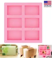 Rectangle Silicone Soap Making Molds Baking DIY Mold For Cake Bakeware US Seller