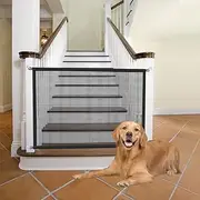 Cupount Dog Gate for Stairs Pet Gates for The House: Dogs Screen Mesh Gate for Doorways Stairways Indoor Safety, Black, 29''x38''