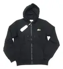 Lacoste Men's Black Embroidered Logo Fleece Lined Full Zip Hoodie