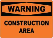 OSHA WARNING: CONSTRUCTION AREA| Laminated Vinyl Decal Sticker Label