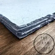 Handmade Denim Paper -8.5 X 11.5 - Antique Laid & Deckled Edge -10 Pack -“DENIM”