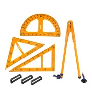 Magnetic Geometry 4 Piece Set Includes Compass 2 Triangles and Protractor