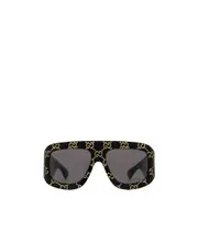 Gucci Eyewear Shield Frame Sunglasses 59 Gray