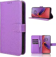 Compatible with Google Pixel 8 5G Case,Compatible with Google Pixel 8 5G Flip Stand Magnetic Clasp Card Slots Wallet Cover Purple