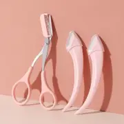Comb Eyebrow Scissors Beauty Scissors Eyebrow Trimming 3 Meniscus Pieces✿