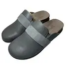 Vionic Ambrosia Mules Flats Shoes Women’s Size 9M Gray Leather Slip On Orthotic