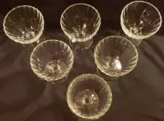 Vintage set of 6 glasses-France beveled stemware/wine/desert