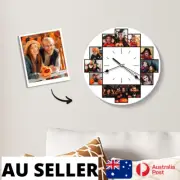 Custom Clock Face Photo Round 12 Pictures Personalised Customised - AU Stock